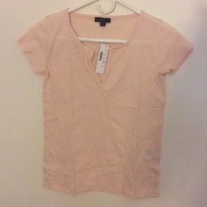 J crew split neck cap sleeve T